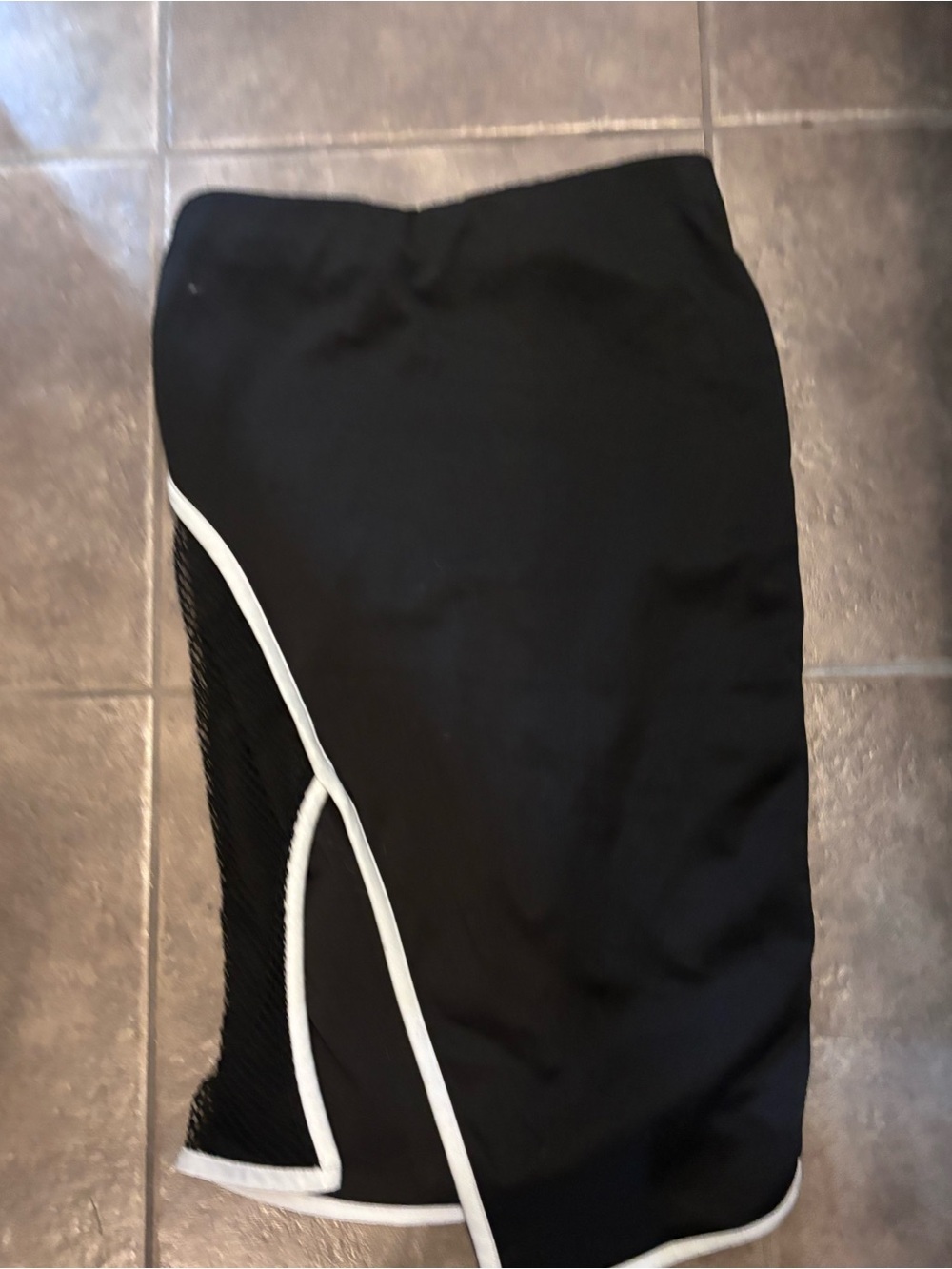 Valia Black Midi Skirt with White Trim